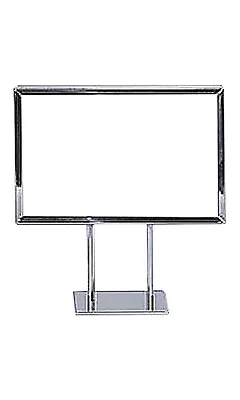 Set Of 6 Sign Holders Chrome Fits 7  X 11  Twin Stem Metal Countertop Tabletop • $49.95