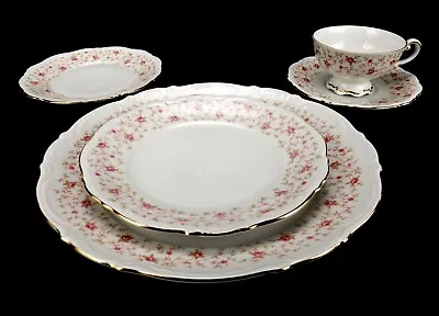 Mitterteich 5-Pc. Place Setting  Lady Claire  Floral Pattern 1930s Bavaria • $29.95