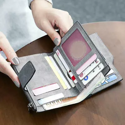 £6.95 • Buy Womens Ladies Short Small Money Purse PU Leather Folding Coin Card Holder Wallet