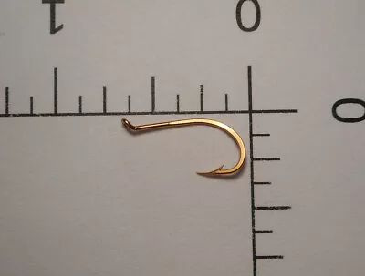 100 Mustad #8 Salmon Fly Tying Beak Hooks Reversed Goldplated Xlong Shank 9561 A • $12.99