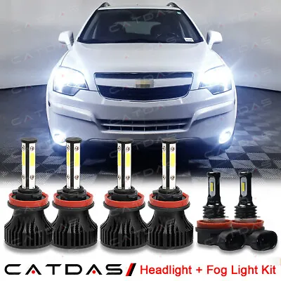 $38.99 • Buy For Chevy Captiva Sport 2012-2015 6000K LED Headlight + Fog Lights 6 Bulbs Combo