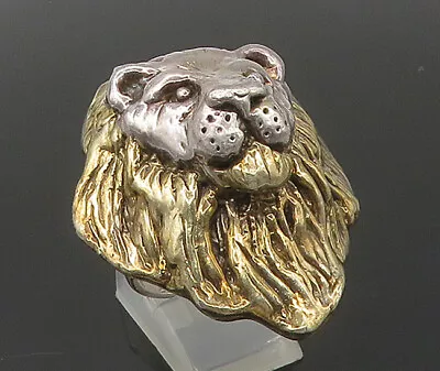 925 Sterling Silver - Vintage Lion's Head Adjustable Band Ring Sz 9 - RG17223 • $99.09