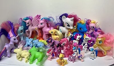 🎠 My Little Pony MLPLarge Lot FIGURES Ponies Pink Unicorn Pegasus Hair Main • $25