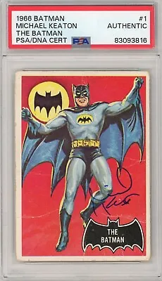 Batman 1966 Topps #1 1st Appearance Rookie Signed By MICHAEL KEATON PSA Auto • $1199.99