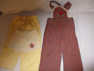 VTG 70's HealthtexBabygro Quilted Overall Terry Nautical Shorts & Pants  2T • $15.38