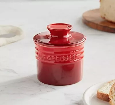 Le Creuset Butter Bell Crock Cerise Red 6 Oz Enamel Stoneware  • $25