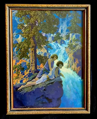 Maxfield Parrish “Waterfall” Original 1931 EM Framed Cropped Calendar Top Lovely • $400