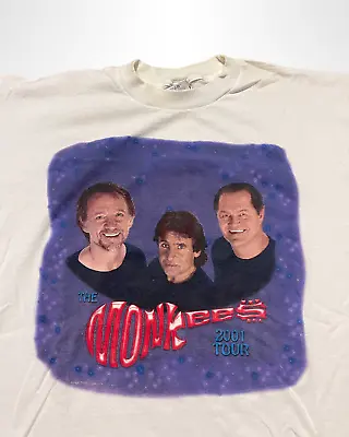 Vintage 2001 The Monkees North American Tour Graphic Band Shirt White XL RARE • $69.97