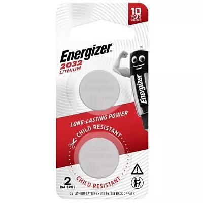 Genuine Energizer CR2032 3Volt 2pk Lithium Batteries Battery Twin Pack BNIP • $5.95