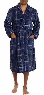 Tommy Bahama Men's Plush Robe With Pockets Navy Plaid • $35.99