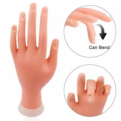 Plastic Fake Finger Nail Art Training Tool Acrylic Gel False Hand Trainer Tools • £5.78