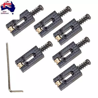 Guitar Roller Bridge Tremolo Saddles Surfing 6pcs Set Wrench For Fender Strat F • $11.95