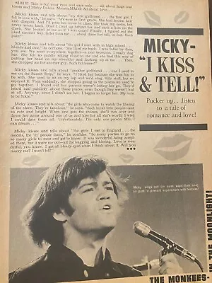 Micky Dolenz The Monkees Full Page Vintage Clipping • $1.99