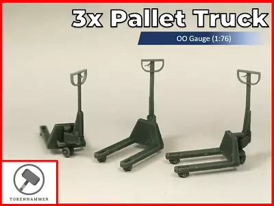 3 X Pallet Truck / Pump Truck For Model Scenery Pack 1:76 OO Gauge 4mm • £4.95