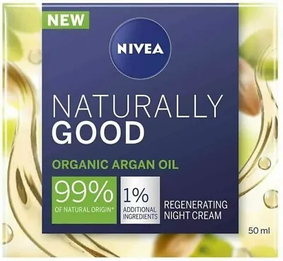 2 Pack Of Nivea Naturally Good Organic Argan Oil Regenerating Night Cream - 50ml • £15