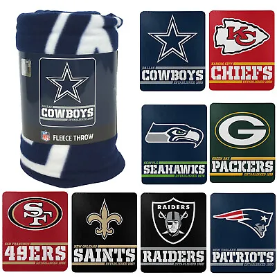 New PICK YOUR TEAM NFL Split Wide Fleece Throw Blanket Large Size 50 X60  • $20.66