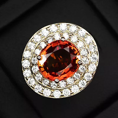 Amazing Fanta Spessartite Garnet Oval 7.60Ct 925 Sterling Silver Handmade Rings • $32.99