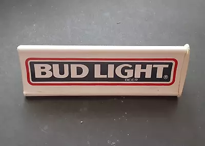 Vintage Bud Light Triangle Tap Handle White Tapper 3 1/2  Inch Please Read • $14.99