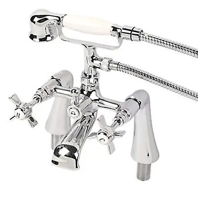 Swirl Edwardian Deck-mounted Bath/shower Mixer Tap Chrome (13762) • £57.19