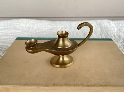 Vintage Brass Genie Lamp Aladdin Chirag Oil Lamp 3   • $9