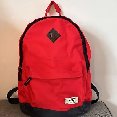 UMBRO Kids Adults Red Backpack Sports School Travel Work Laptop Luggage Bag GC • £8