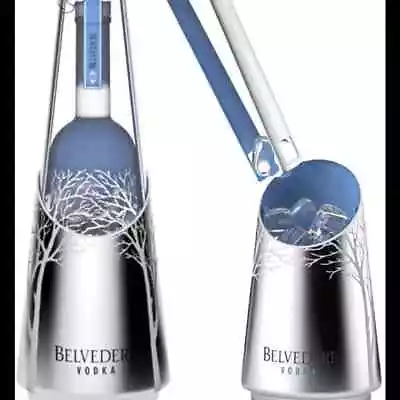 Belvedere Vodka Stainless Steel Ice Bucket Bottle Holder W/ Tongs & Foam Inserts • $25