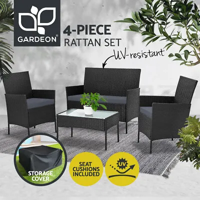 $332.95 • Buy Gardeon Outdoor Furniture Lounge Setting Wicker Patio Dining Set W/Storage Cover