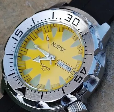 Sea Monster Watch Norsk Norway Tokyo Olympics Diver Citizen Quartz -  Yellow • $69