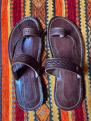 Handmade Moroccan Masai Mens Leather Sandals Summer - Authentic African Slippers • $31.99