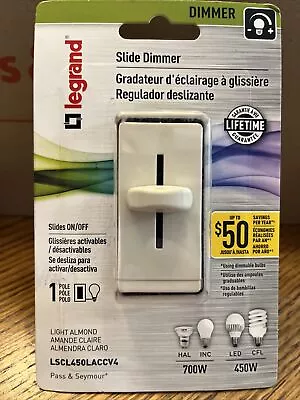 Legrand Single-Pole/3-Way Preset Slide Dimmer White LSCL453PWCCV4 • $11.88