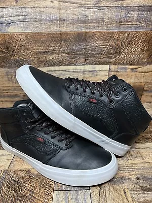 VTG Rare Vans OTW Mens Size 9.5 Black Leather Athletic Mid Top Shoes Sneakers • $69.99