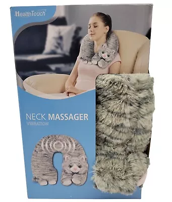 Health  Touch Kitty Cat Plush Sensory Neck Massager  Vibration Travel  Pillow • $23.99