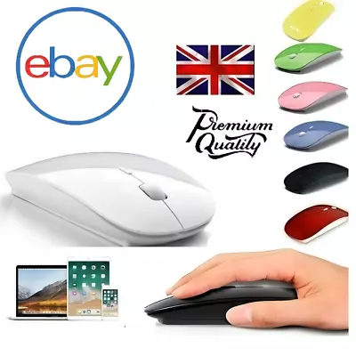 2.4GHz Wireless Cordless Mouse Slim Mice Optical Scroll PC Laptop Computer USB • £3.69