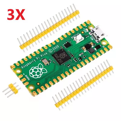 3X Raspberry Pi Pico Microcontroller Development Board RP2040 With Pin Header • $19.99