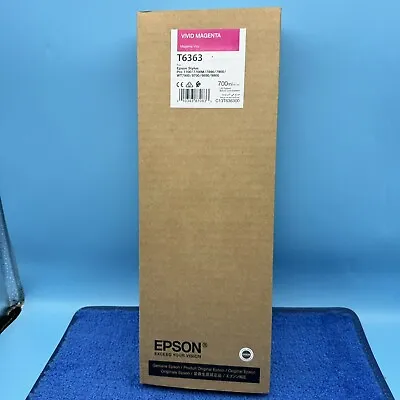 Genuine Epson T6363 Vivid Magenta Ink 700ml Stylus Pro 7890 - BB: 11/22 • $33.98