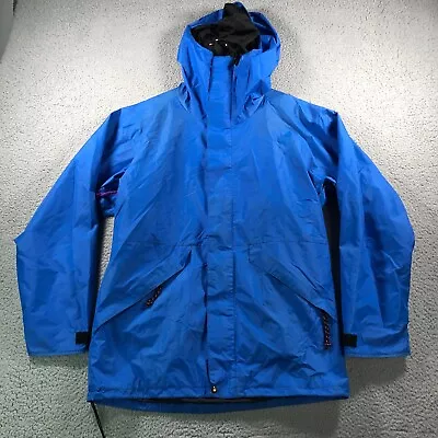 Vintage Moonstone Jacket Men Large Blue GoreTex Full Zip Hooded Ski Gorpcore • $34.88