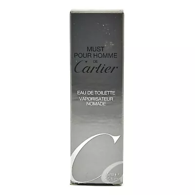 CARTIER MUST Pour Homme EDT 15ml/0.5 Fl.oz. Spray VINTAGE NIB • $48.99