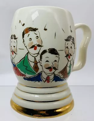 Old Barbershop Quartet Ceramic Mustache Coffee Beer Tea Bell Mug Musician Decor • $14.99