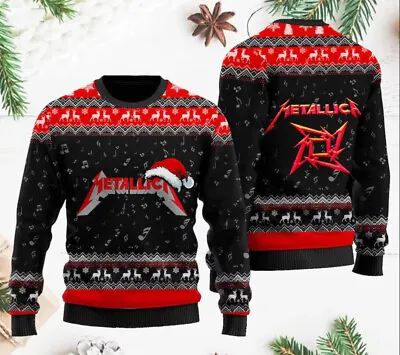Metallica Ugly Christmas Sweater Rock Band Music Shirt 3D All Over Printed • $38.98