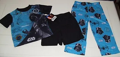 $23.74 • Buy Boys Star Wars 3 Pc Darth Vader Shirt Shorts Pants Pajamas Sz 4
