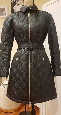 Burberry Diamond Quilt Jacket Black With Gold Hardware Size M • $850