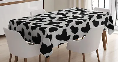 Cow Print Tablecloth Cow Hide Black Spots • £17.99