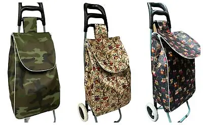 £17.99 • Buy NEW Shopping Trolley Grocery/Festival Luggage Carrier Cart Bag With 2 Wheels