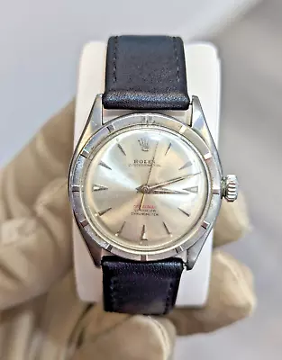 Rolex Vintage Oyster Perpetual Rare Red Marking Dial Bubbleback Watch 6103 • $2985