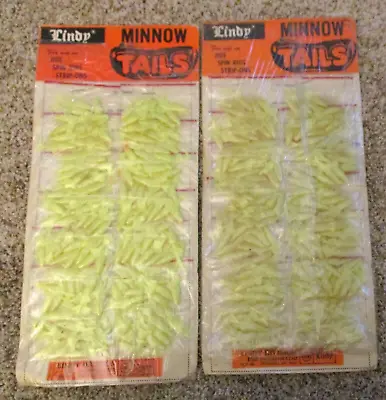 2 Packs Nos Vintage Lindy Minnow Tails Fishing Lures Bait Store Displays ~ L@@k • $12.99