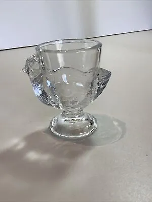 Vintage Chicken / Hen Egg Cup Clear Glass Made In France FREE SHIPPING! • $9.99