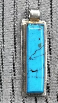 2” Vintage Navajo Or Southwestern Sterling Silver Turquoise Pendant • $85