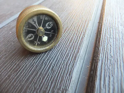 Vintage Brass Clip On Gun Compass Marble Arms - Works • $44.99