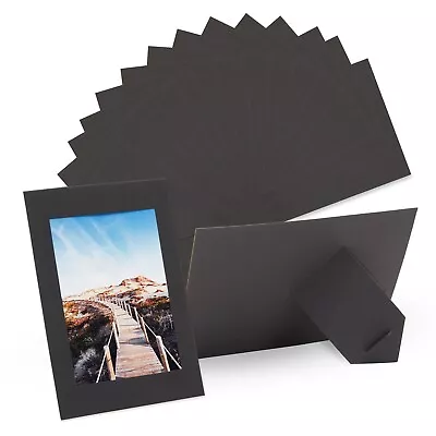 50 Pack Black 4x6 Cardboard Photo Frames With Holder Paper Picture Easels • $18.89