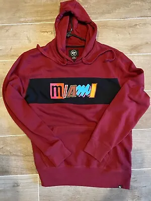  '47 Brand Men's NBA Miami Heat Maroon Pullover Hoodie Jacket Sz XL • $30